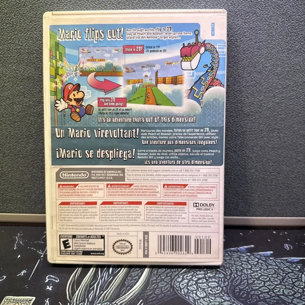 Super Paper Mario Nintendo Selects Edition (Nintendo Wii, 2007) CIB - Tested
